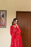 Pastel Riwaayat – Crimson Red | 3 Piece Stitched Chiffon Suit