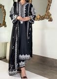 Black Ornate 3PC Cotton Embroidered Suit – Luxury Summer Pret