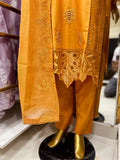 Hot Orange Embroidered Cotton 3PC Suit – Statement Summer Luxury