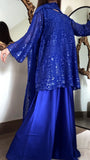 Noir Luxe – Royal Blue Heavy Embroidered Chiffon 3 Piece Suit