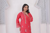 FECTN 114 2Pcs Embroidered Cotton suit shirt and trousers