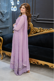 Lavender Luxe Embroidered Chiffon 3-Piece Stitched Suit – Formal Eid & Festive Wear
