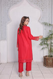 FECTN 114 2Pcs Embroidered Cotton suit shirt and trousers