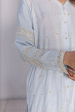 Sky Blue Embroidered SILK 2-Piece Suit – Premium Summer Lawn Set for Women