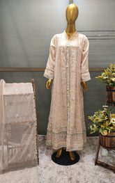 3 pcs Emborided Gown