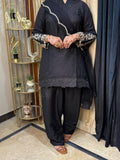 Festive Royale – Siyah Sultana | Black Farshi Shalwar 3-Piece Suit
