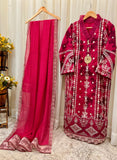 2Pcs Pure Embroidered Cotton Net Suit FE145112