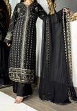 Aura Luxe Black Chiffon 3-Piece Suit – Sequins Embroidered Formal Dress