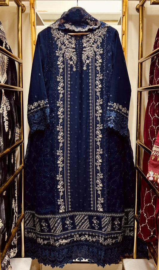 Mahveen Navy Luxe Eidit Gown