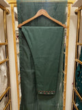 Elaya Green– Embroidered Cotton 3-Piece Suit with Chiffon Dupatta