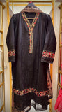 Nooré Black– Embroidered Cotton 3 Piece Suit with Chiffon Dupatta