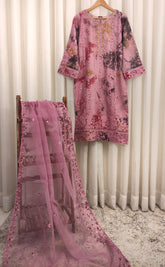 2Pcs Embroidered Cotton Net Suit Co‑ords Set | Premium Stitched Outfit