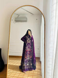 Luxury Purple Embroidered Formal Gown with Dupatta – Festive Wedding Wear
