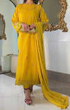 Festive yellow cotton suit for Eid by Fabric Emporium