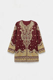 Mulberry & Mustard Embroidered 3 Piece Suit for Walima & Mehndi
