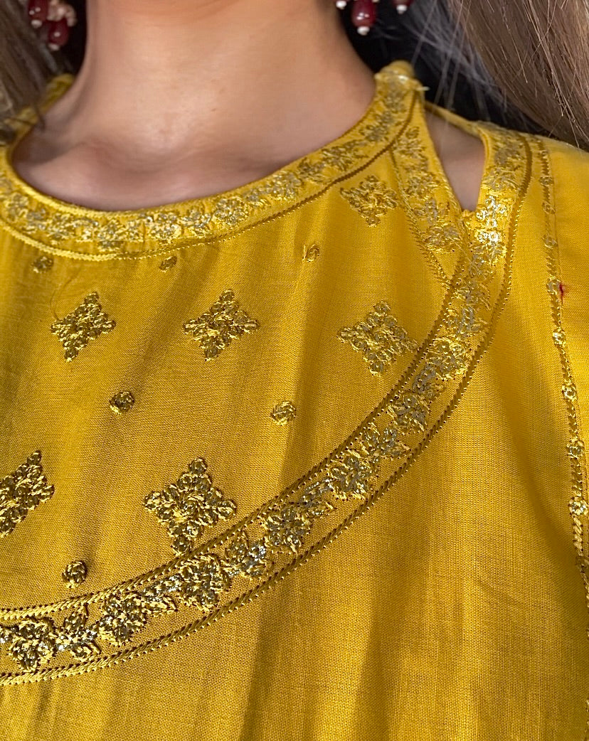 Pakistani Eid cotton suit with matching dupatta