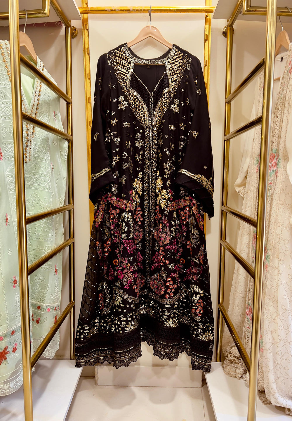 3Pcs Embroidered Chiffon Gown - Fabric Emporium Official