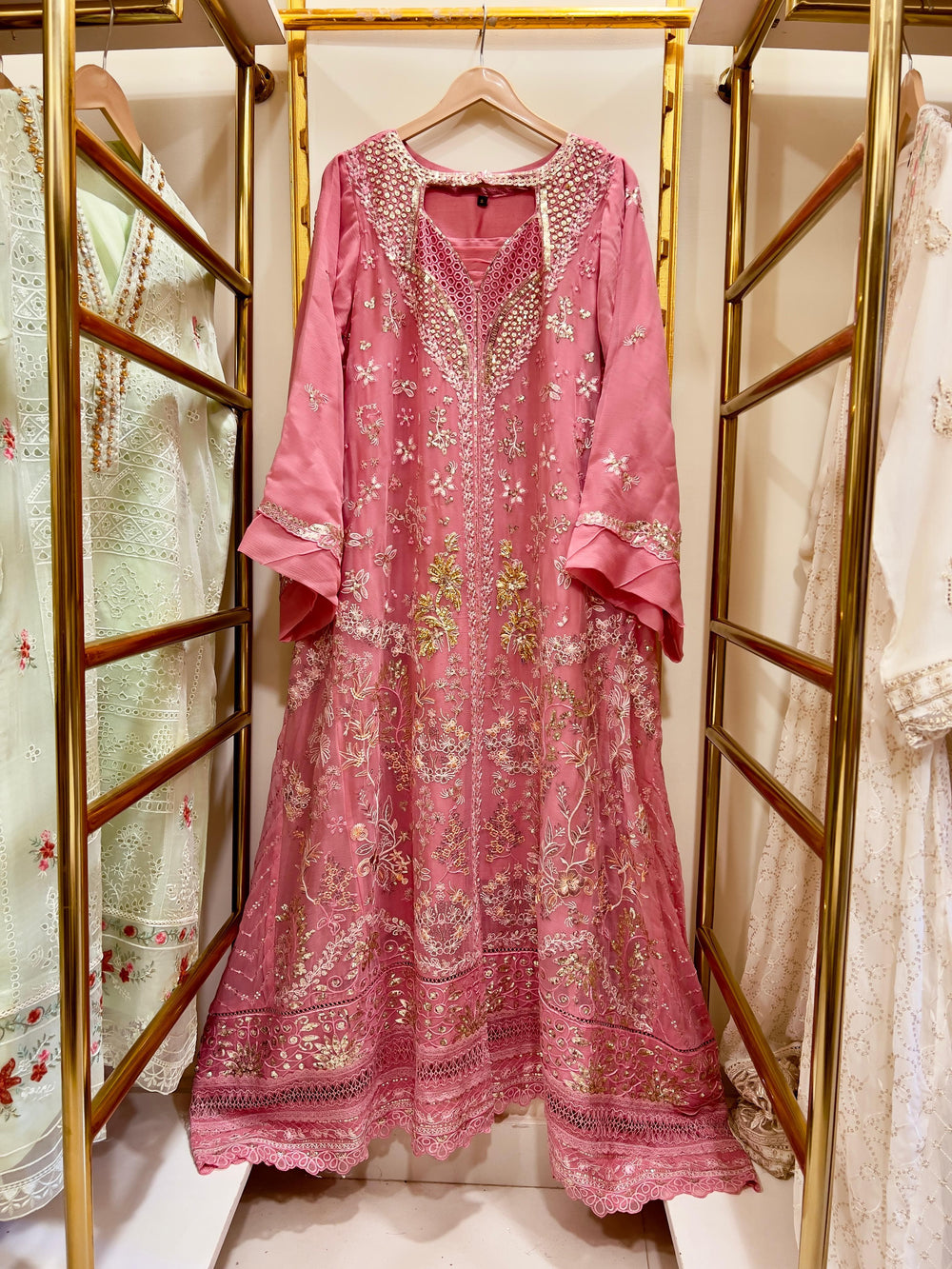 3Pcs Embroidered Chiffon Gown - Fabric Emporium Official