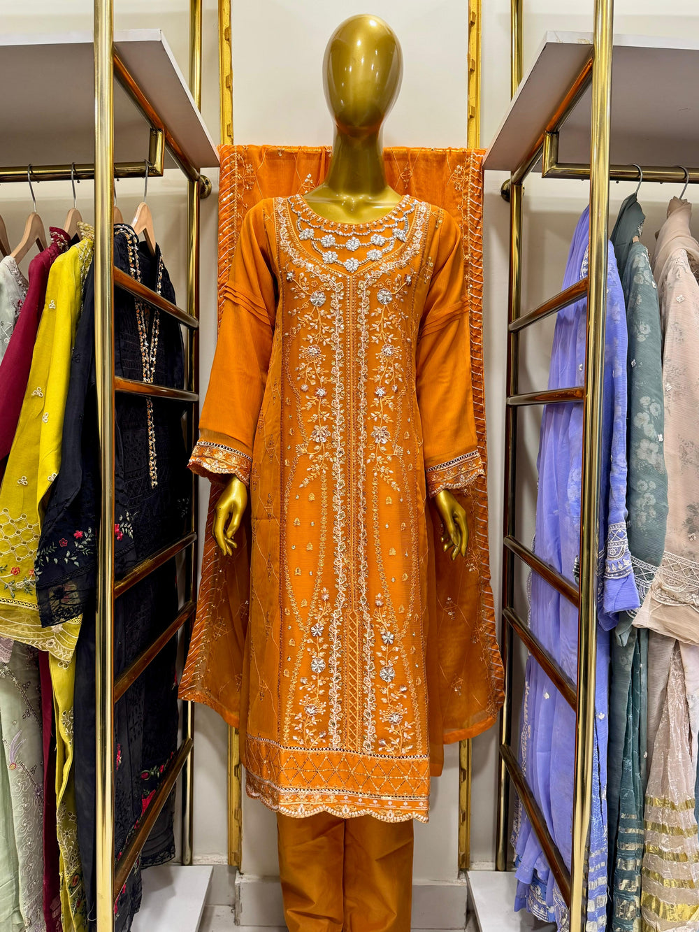 3pcs Embroidered Chiffon Suit - Fabric Emporium Official