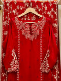 3PCS Embroidered Chiffon Suit