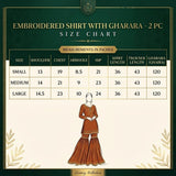 Black Embroided Viscose Shirt with Gharara 2 Pc