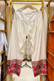 Ivory & Fuchsia Embroidered 3 Piece Suit for Nikkah & Walima