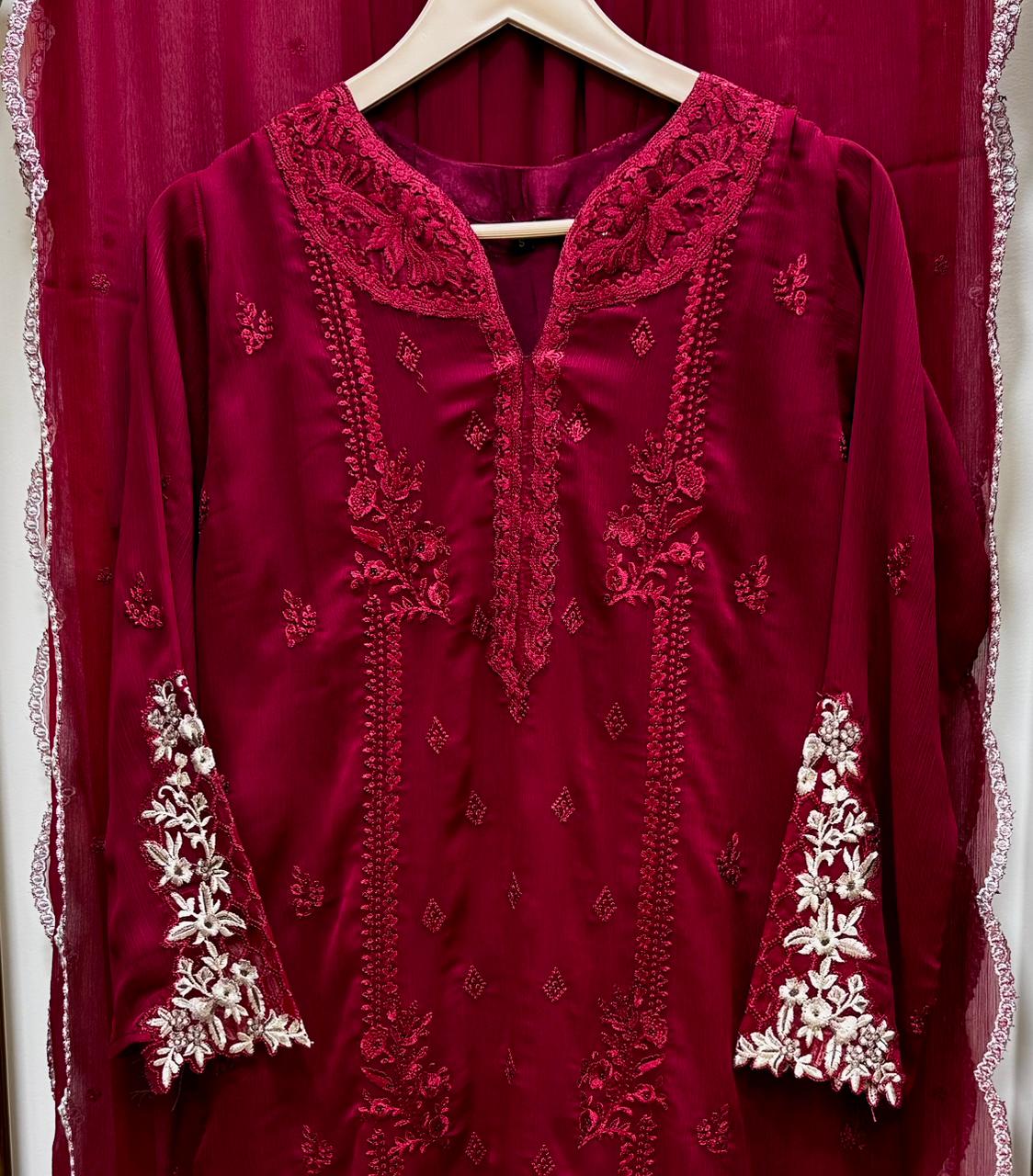 Dhagha Kari – 3Pcs Embroidered Suit | Luxury Threadwork Collection