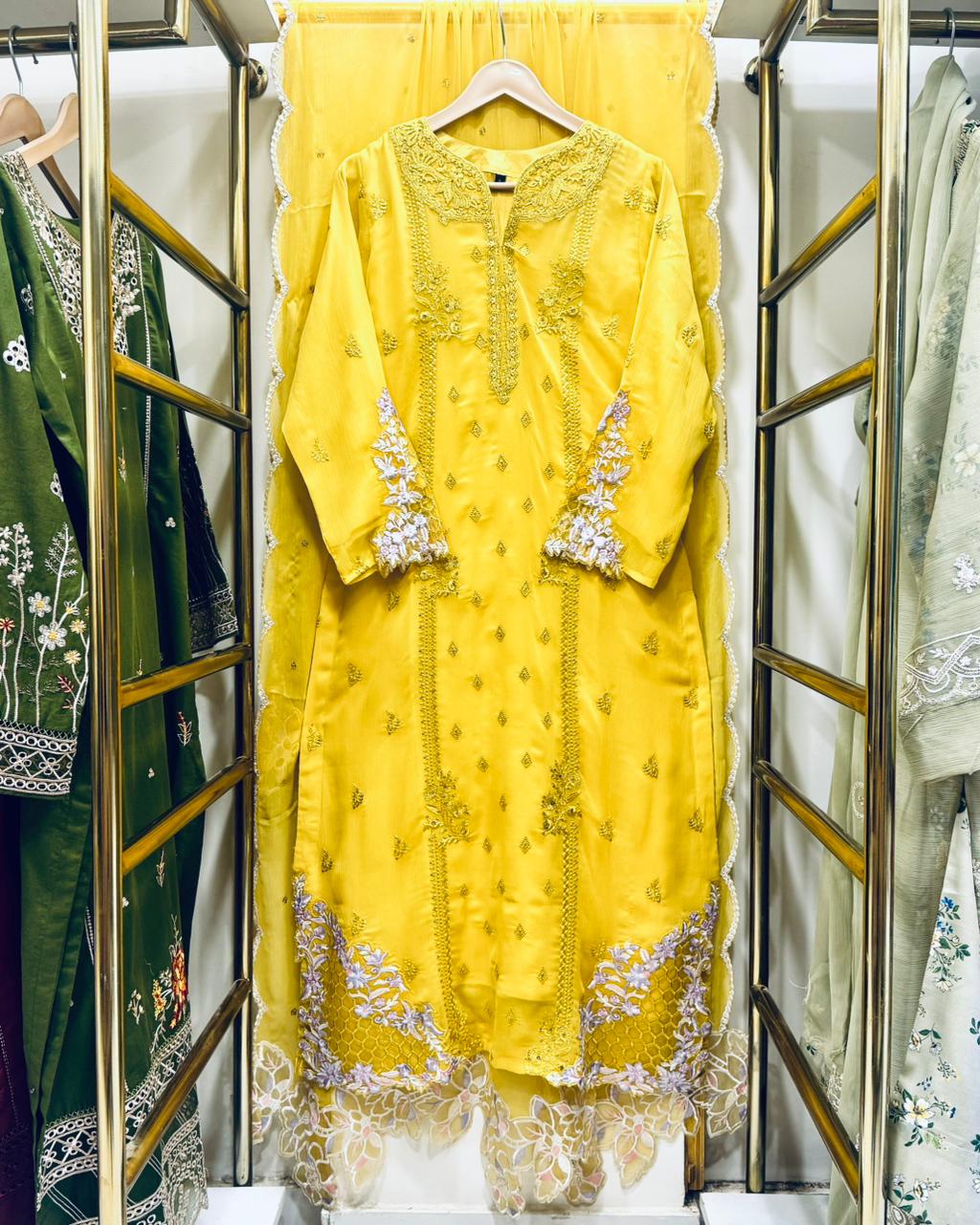 Dhagha Kari – 3Pcs Embroidered Suit | Luxury Threadwork Collection