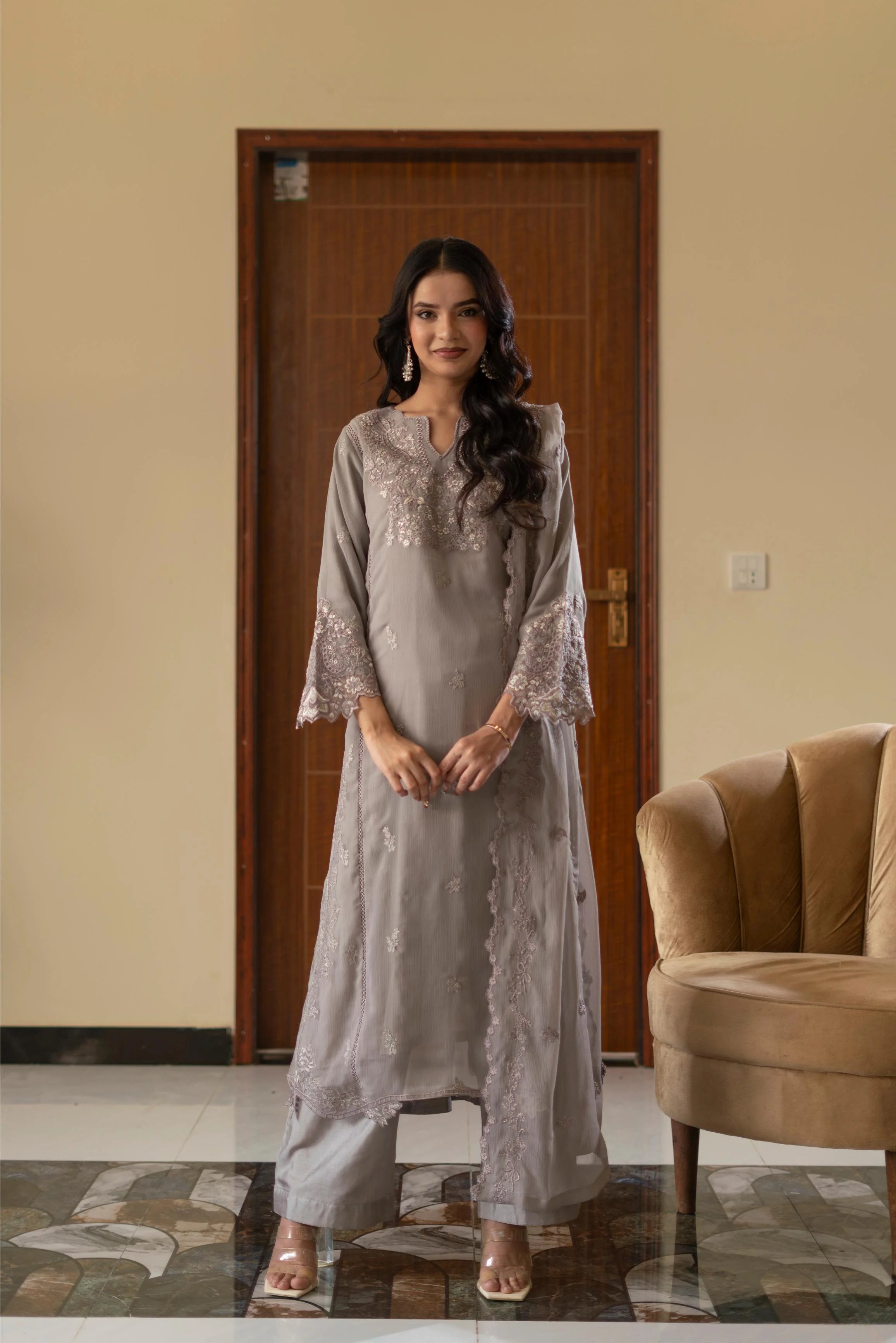 Afsana Grace – Embroidered Chiffon Eid Pret 3PC