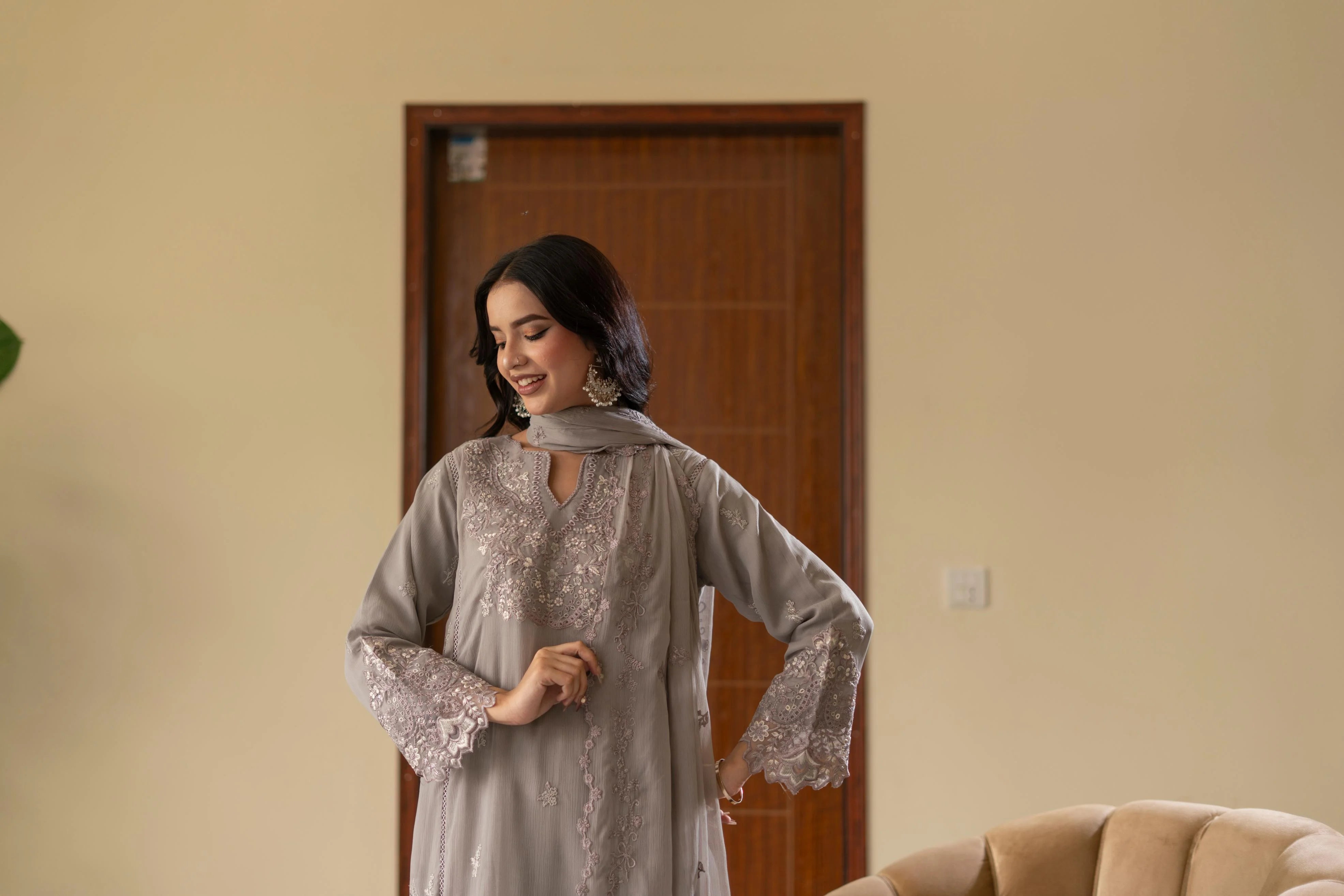 Afsana Grace – Embroidered Chiffon Eid Pret 3PC