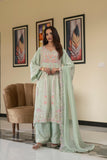 Pastel Riwaayat – Aqua Mist | 3 Piece Stitched Chiffon Suit