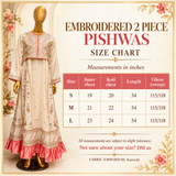 Ivory Embroidered 2 Piece Pishwas with Pink Satin Frill