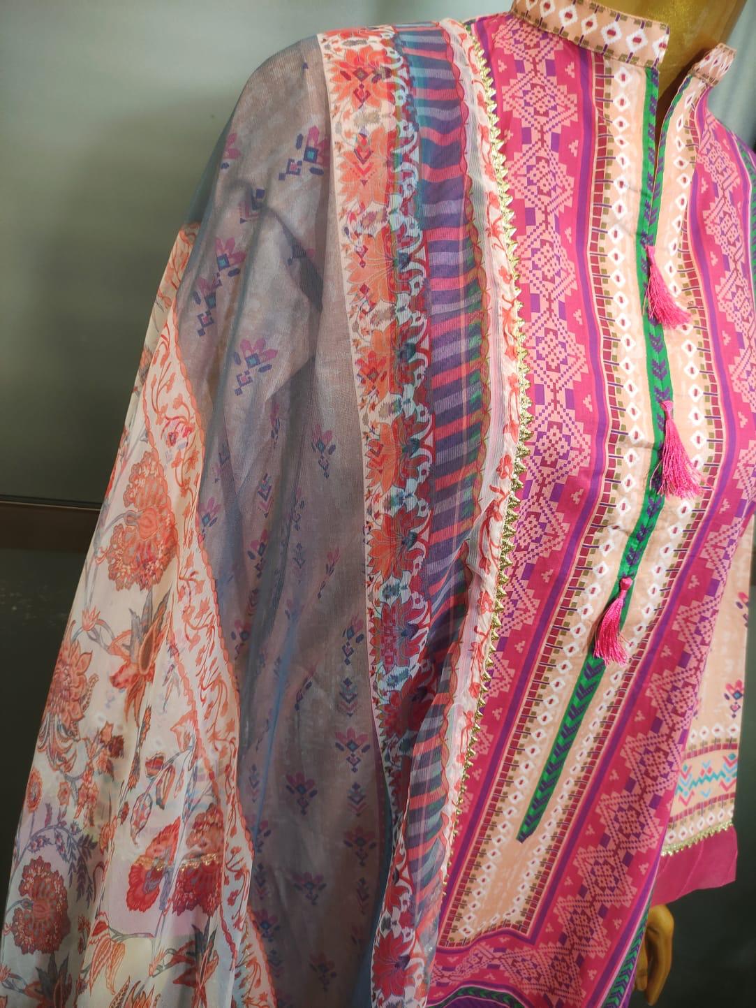 3pcs Printed Lawn Suit