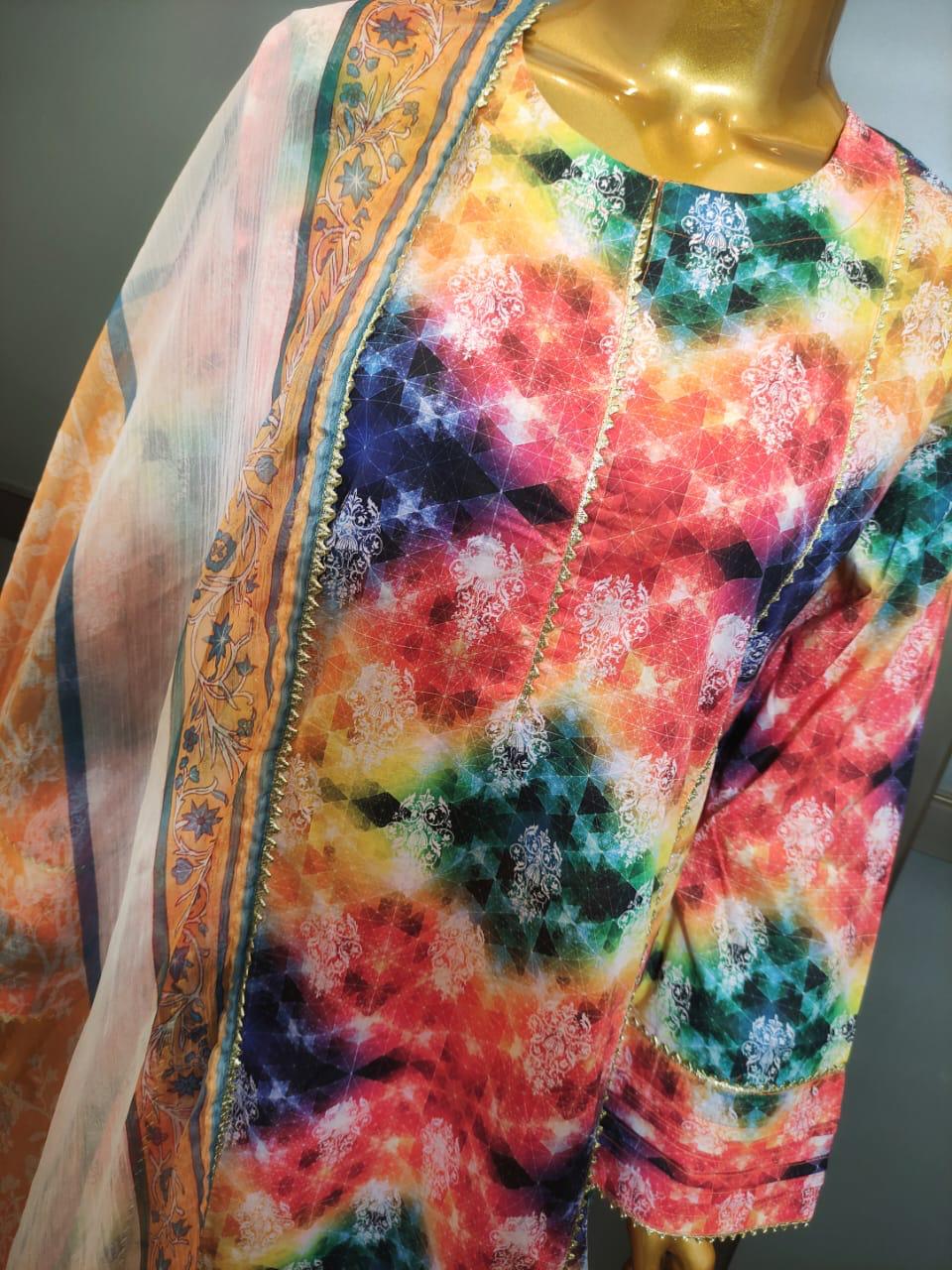 3pcs Printed Lawn Suit