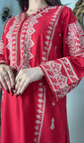 RED ORNATE – 3PC COTTON EMBROIDERED SUIT