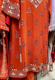 Chiffon 3 pcs Suit eid edits rust