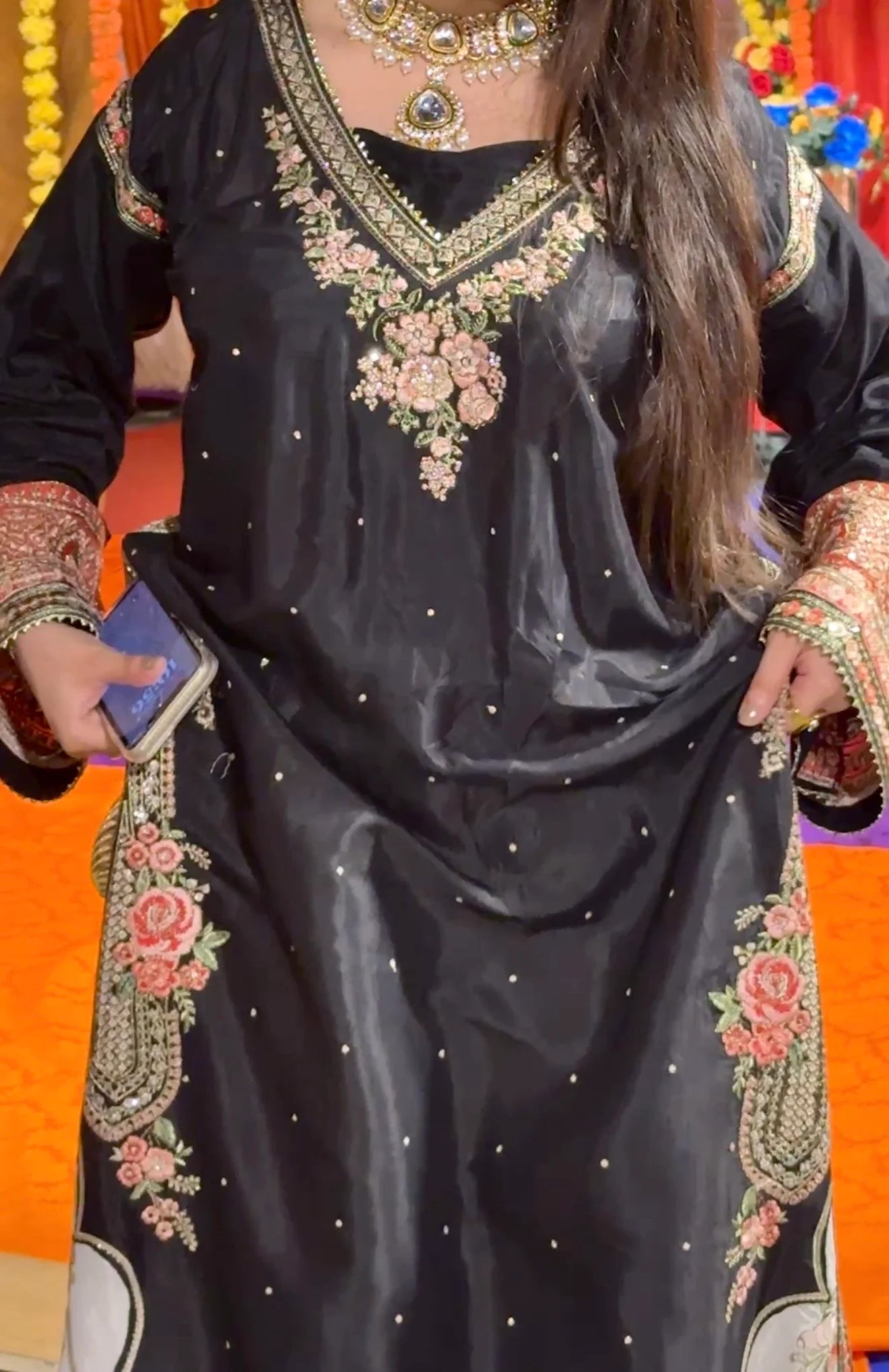 Noor Élite Draped Kaftan – Embroidered Luxury Eid Wear 2Pcs
