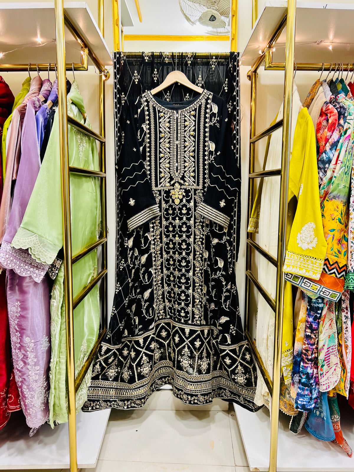 Midnight Noir Zarri & Sequin Embroidered Black Gown – Luxury Formal Wear