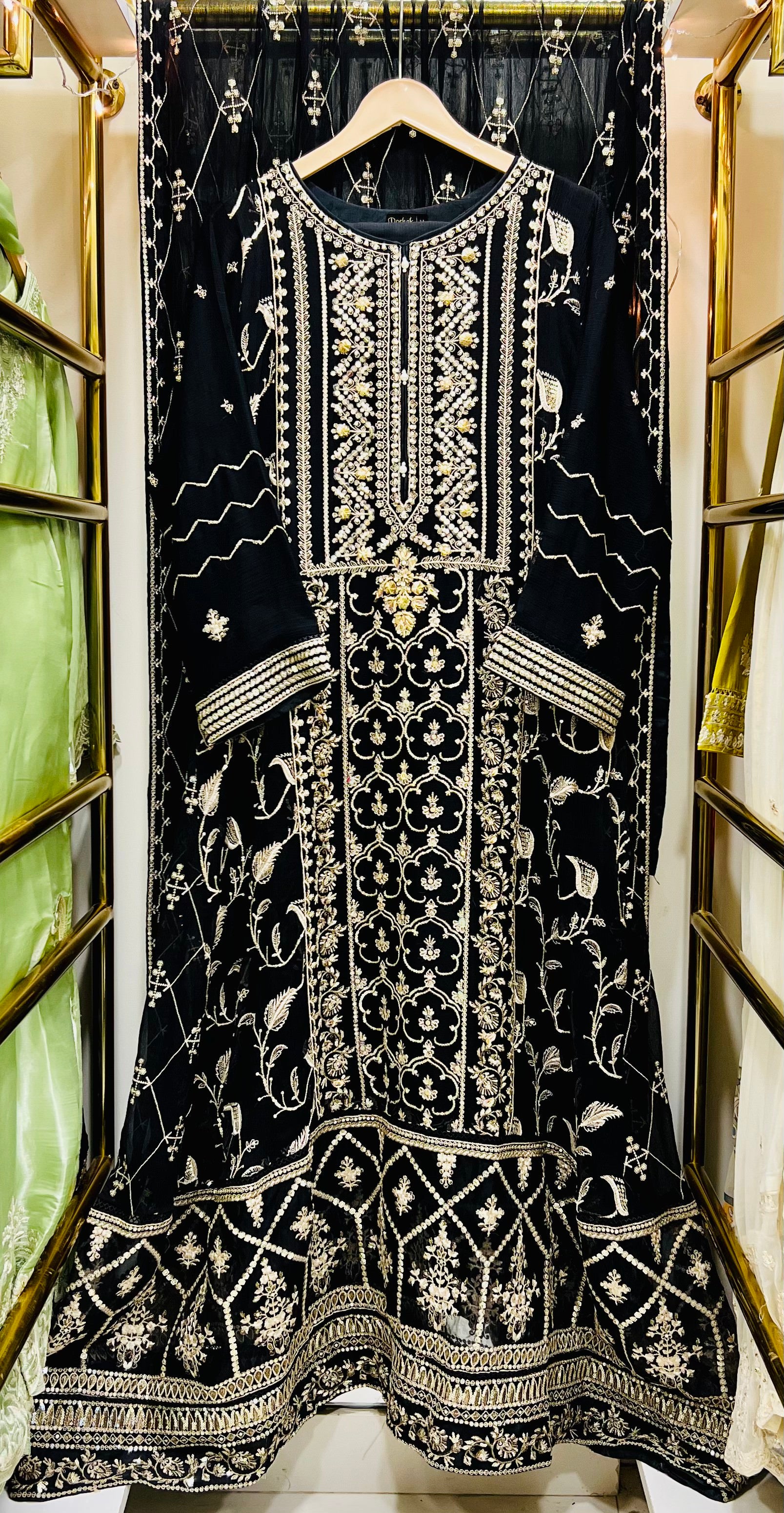 Midnight Noir Zarri & Sequin Embroidered Black Gown – Luxury Formal Wear