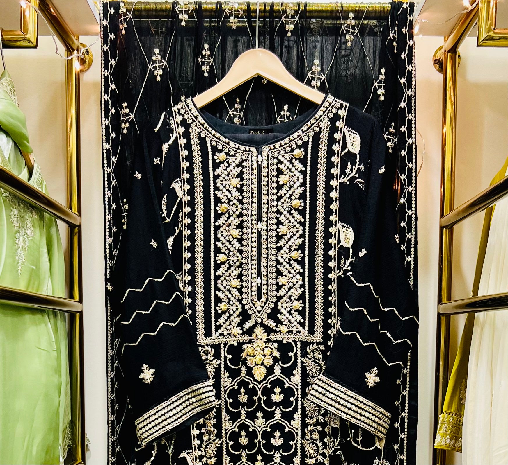Midnight Noir Zarri & Sequin Embroidered Black Gown – Luxury Formal Wear