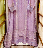 Lavender Luxe Embroidered Chiffon 3-Piece Stitched Suit – Formal Eid & Festive Wear