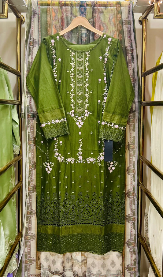 fe-ctn 112 3Pcs Embroidered Cotton suit - Fabric Emporium Official