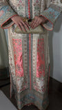 Ivory & Coral Embroidered Viscose Kaftan (2Pc)