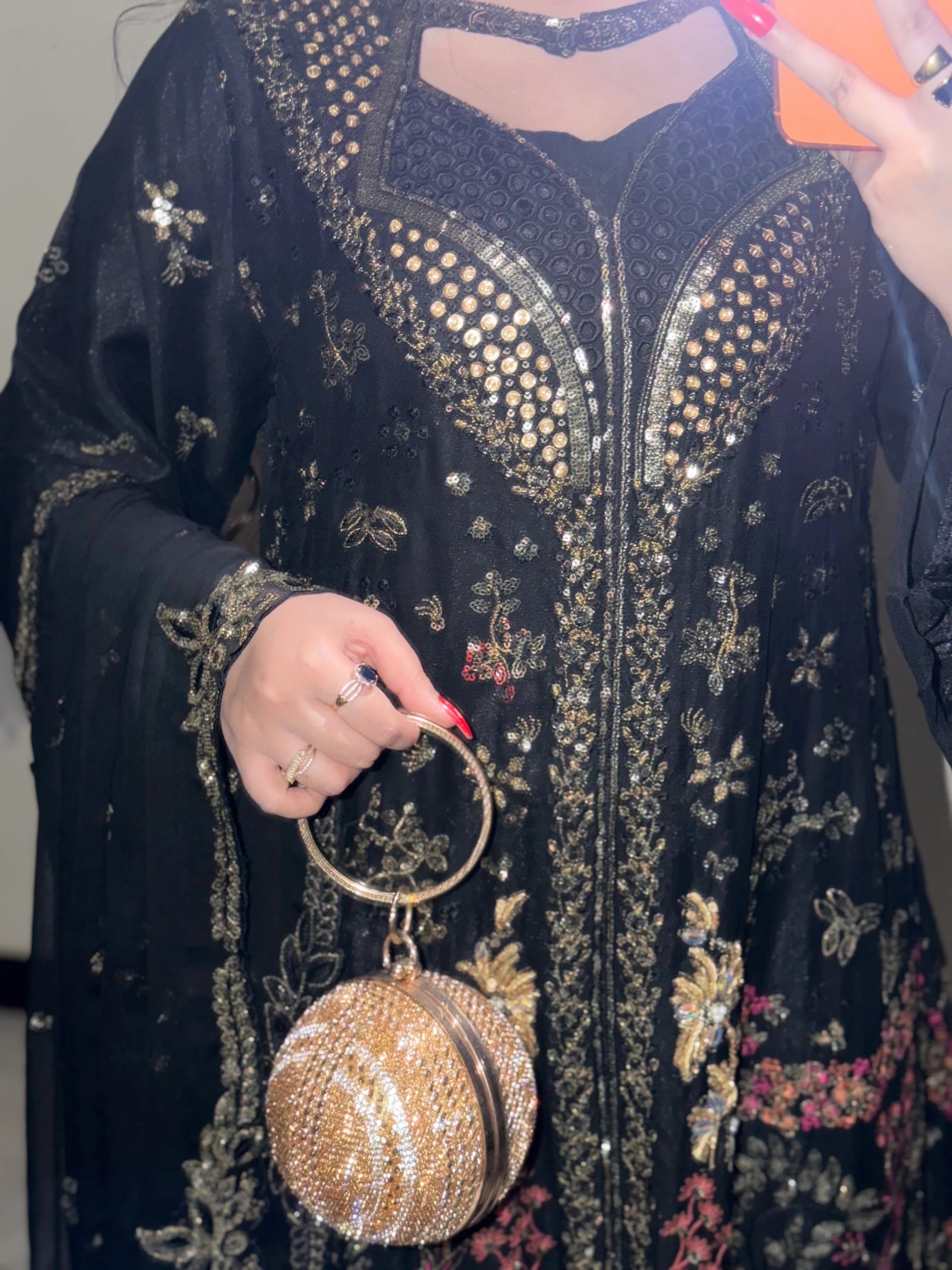 Luxury Black Embroidered Formal Gown 3 PCS