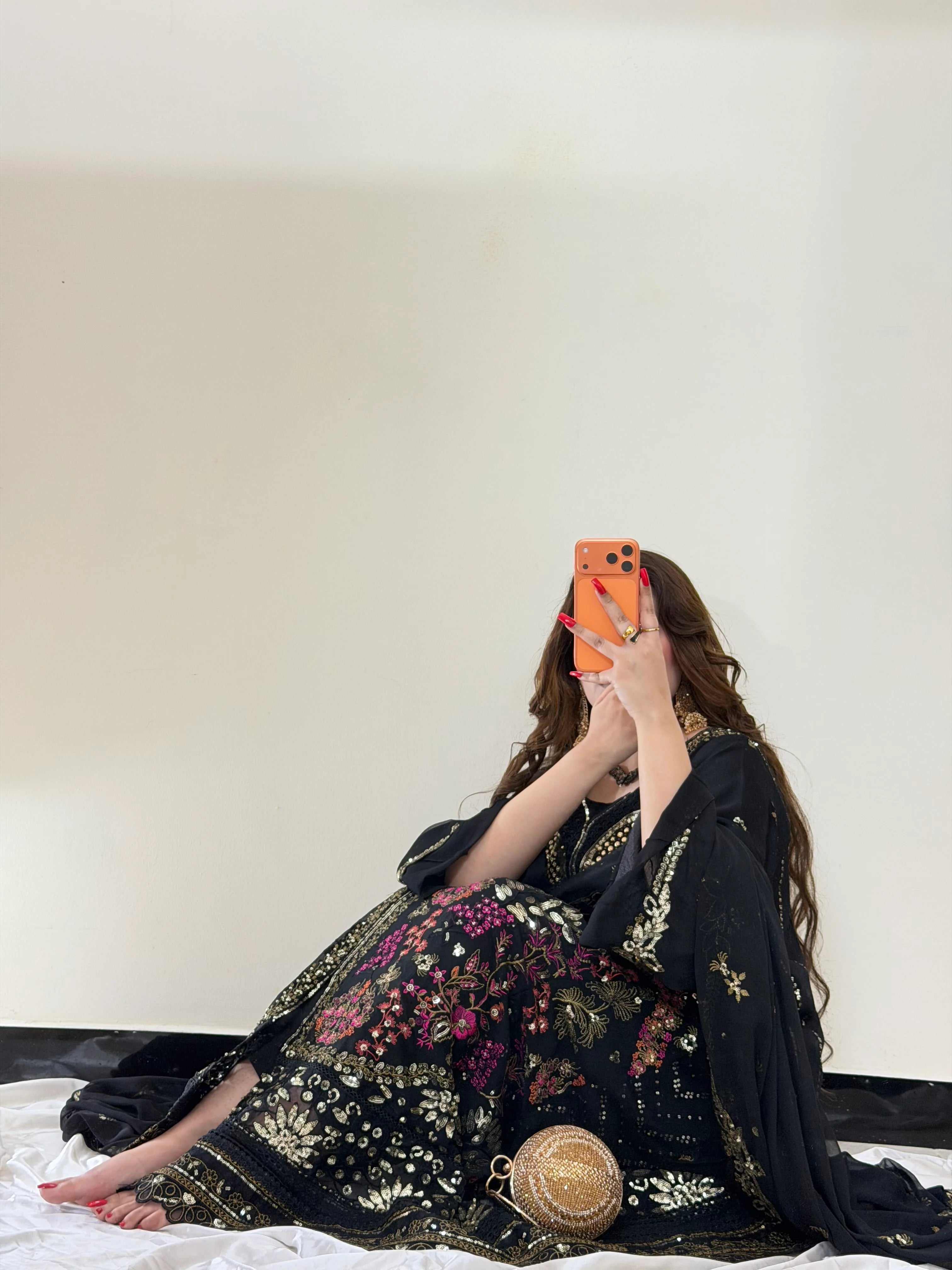 Luxury Black Embroidered Formal Gown 3 PCS