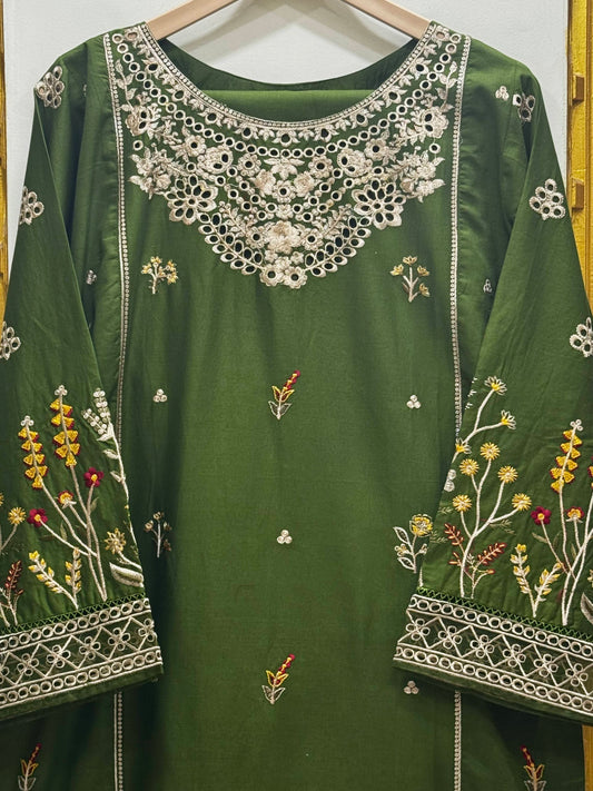 Embroidered Cotton Co-Ord Set – Premium 2Pcs Shirt & Trouser Outfit