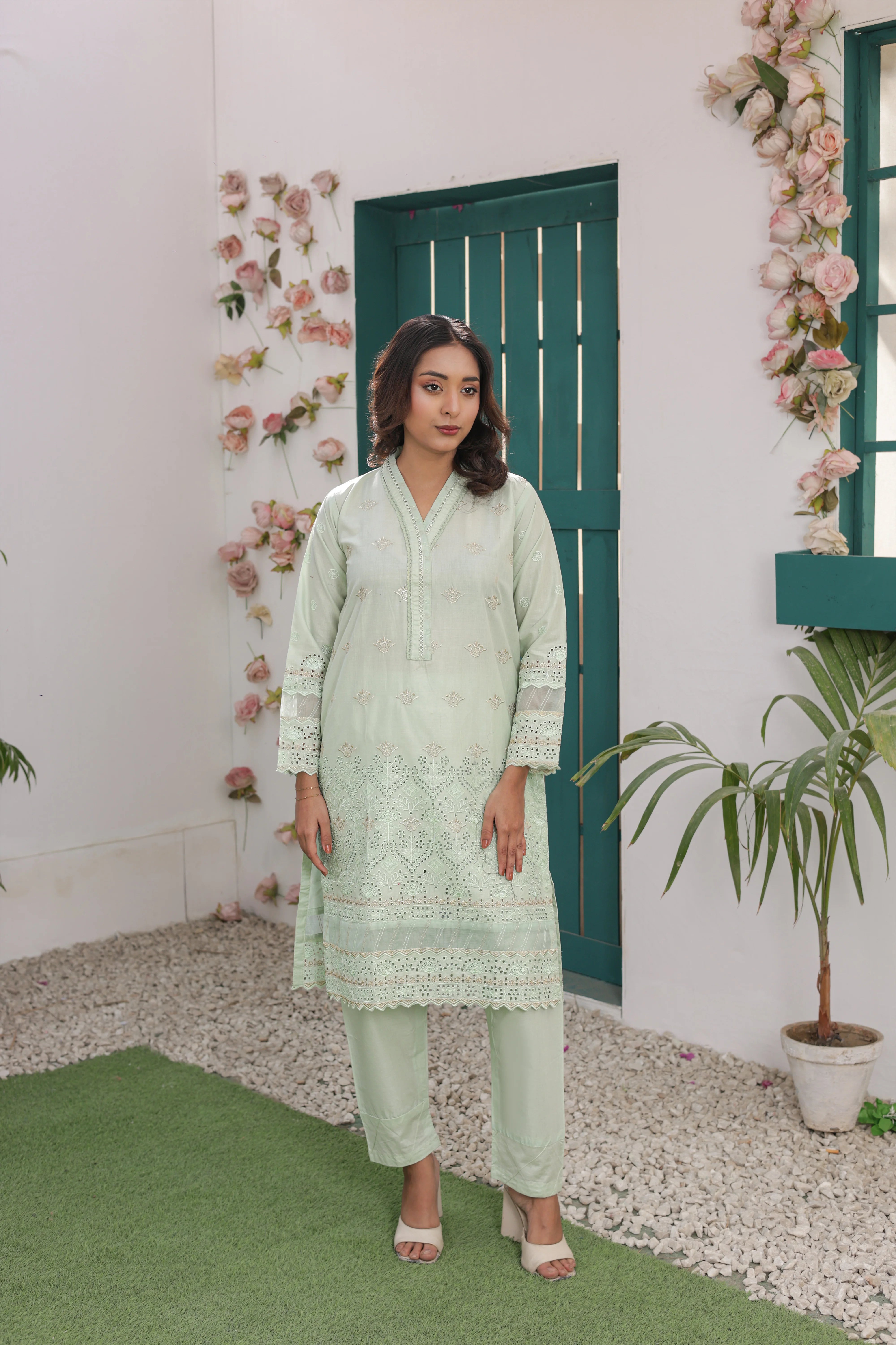 Premium Mint Cotton 2‑Piece Suit – Ready to Wear Shirt & Trouser