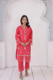FECTN 114 2Pcs Embroidered Cotton suit shirt and trousers