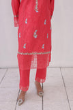 FECTN 114 2Pcs Embroidered Cotton suit shirt and trousers