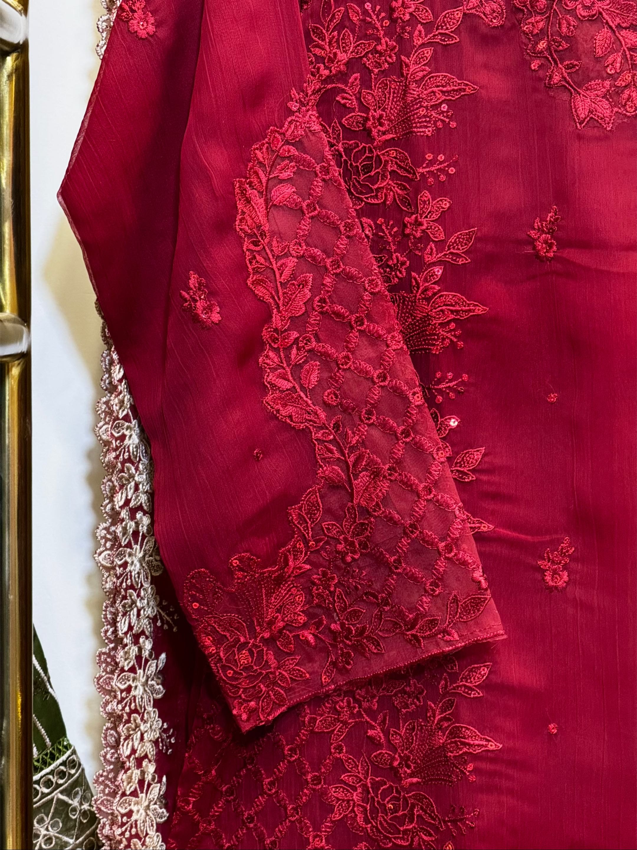 Dhagha Kari – 3Pcs Embroidered Suit | Luxury Threadwork Collection